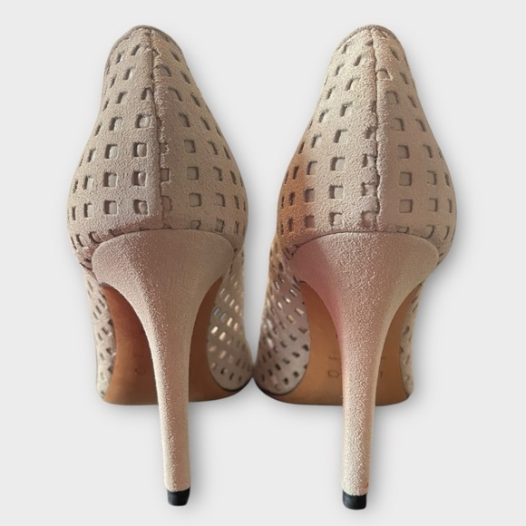 IRO Larson Perforated Suede Pointed Toe Pumps Ecru Size EU 39 - Picture 6 of 12